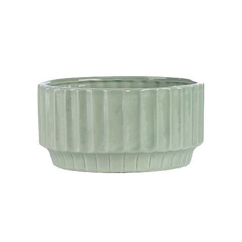 VASO VERDE MENTA CERAMICA D.18 H.9.2